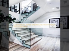 Rampes d'escalier personnalisées Clôture en verre trempé pour balustrade d'escalier intérieure