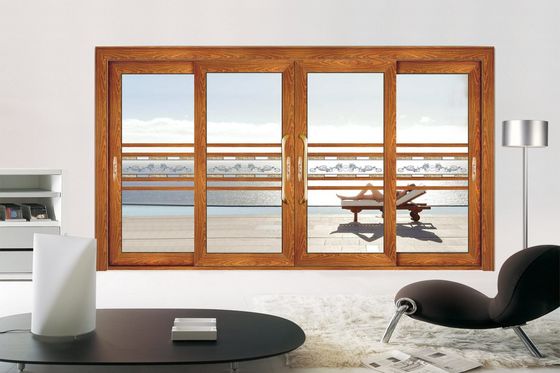 Porte coulissante en aluminium double verre résistant aux ouragans Porte en verre multi coulissante