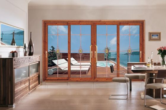 Résistant aux typhons 2 mm épaisseur portes coulissantes en aluminium patio avec verre trempé
