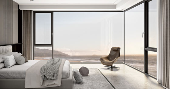 fenêtre ouverte en aluminium durable avec verre stratifié et verre isolé trempé