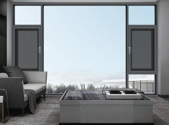 Économie d'énergie fenêtre pivotante en aluminium vitrage trempé fenêtre encastrée extérieure