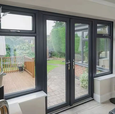 Fermeture thermique Porte oscillante en verre en aluminium Casement ouvert Résistant à la corrosion