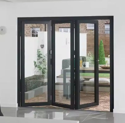 Porte de patio en verre pliable en aluminium haute sécurité résistance aux ouragans