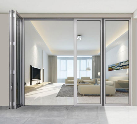 Porte en verre isolé en aluminium porte pliante en aluminium sur mesure porte double en aluminium blanc