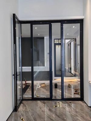 Résistance aux ouragans Porte à deux battants en aluminium interne en poudre