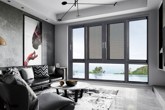 Fermeture à plusieurs points fenêtres coulissantes en aluminium avec protection contre les insectes et verre isolé