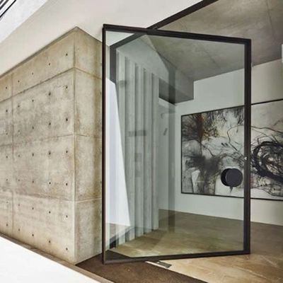 Porte d'entrée pivotée en alliage d'aluminium personnalisée Porte tournante en verre lourd