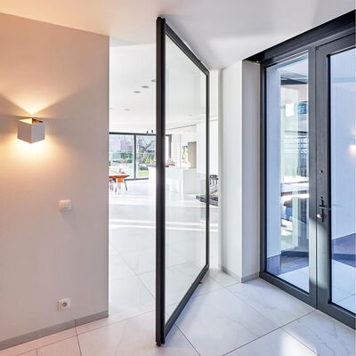 Porte pivotante de sécurité en acier de fer de verre feuilleté trempé clair de 6+6mm 8+8mm