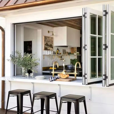 fenêtre pliante en aluminium pour balcon personnalisée fenêtre en verre pliant isolée trempée