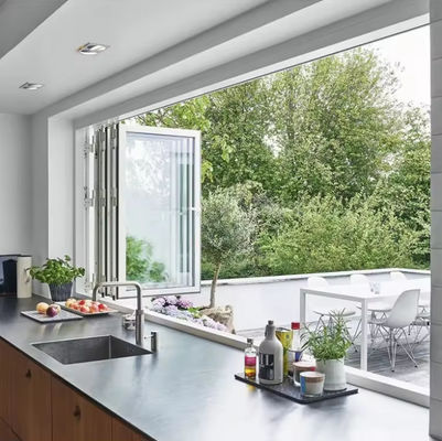 fenêtre pliante en aluminium pour balcon personnalisée fenêtre en verre pliant isolée trempée