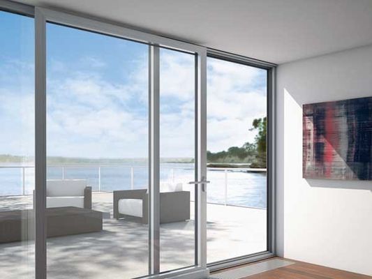 Porte coulissante en aluminium écologique balcon utilisant une porte coulissante en aluminium mince 4 casement
