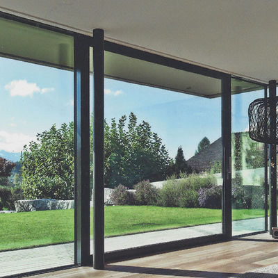 Porte coulissante en aluminium isolée en verre trempé Porte coulissante de patio