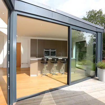 Porte coulissante en aluminium isolée en verre trempé Porte coulissante de patio