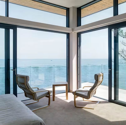 Réduction du bruit Porte coulissante en aluminium verre isolé Porte coulissante en aluminium de 3 mètres