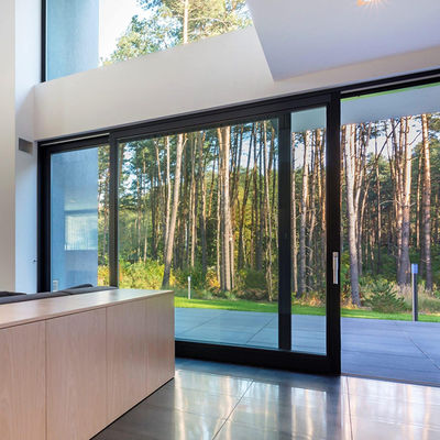 Sécurité résidentielle Porte en verre coulissant en aluminium Vitre isolée avec profil de rupture thermique