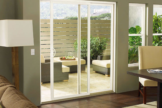 Portes de patio en verre coulissant personnalisées légères avec verre trempé isolé
