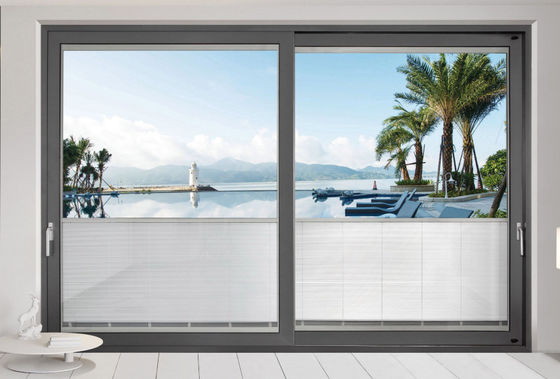 Porte coulissante en verre transparent trempé en aluminium