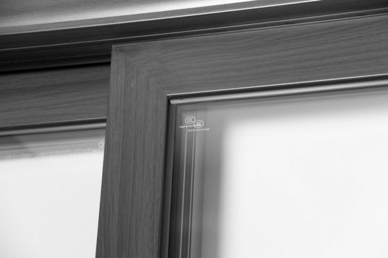 Porte coulissante en aluminium résistant aux typhons noirs cadre en aluminium 1,5 porte coulissante en aluminium