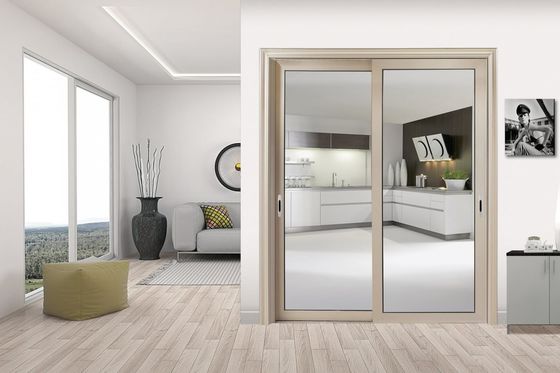 Porte coulissante en aluminium résistant aux typhons noirs cadre en aluminium 1,5 porte coulissante en aluminium