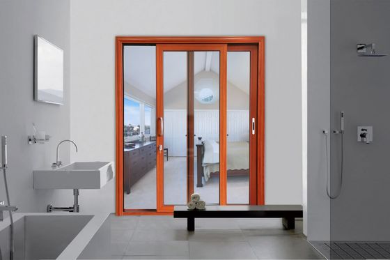 Porte coulissante à profil en aluminium robuste personnalisable avec verre trempé