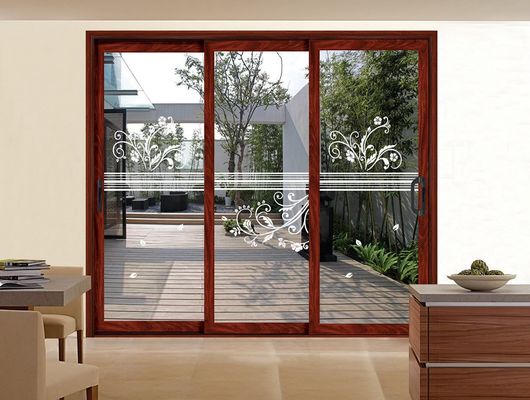 Porte coulissante à profil en aluminium robuste personnalisable avec verre trempé