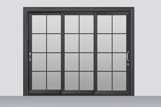 Résistant aux typhons 2 mm épaisseur portes coulissantes en aluminium patio avec verre trempé