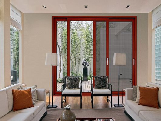 Porte en verre coulissante en aluminium en poudre