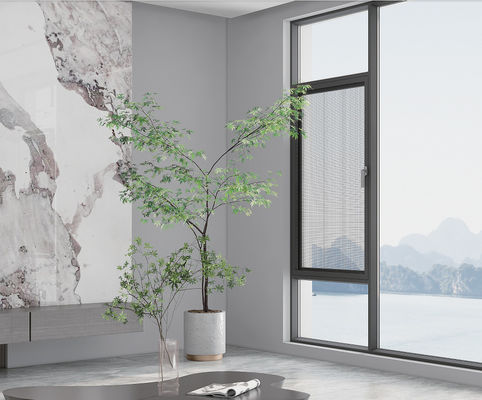 Fenêtres en aluminium à ouverture vers l'intérieur recouvertes de poudre à double vitrage