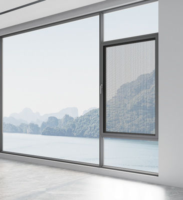 Fenêtre pivotante en aluminium gris à ventilation élevée Casement fenêtres ouvertes vers l'extérieur