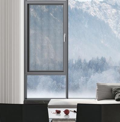 Fenêtre pivotante en aluminium gris à ventilation élevée Casement fenêtres ouvertes vers l'extérieur