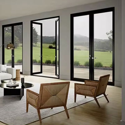 Porte pivotante en aluminium à cadre mince porte pivotante en aluminium laminée en verre trempé