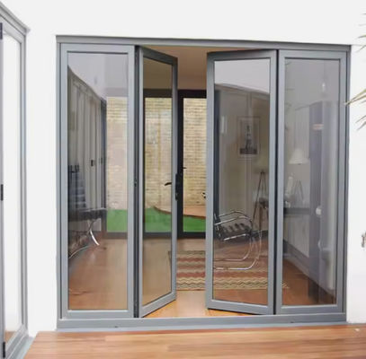 Porte pivotante en aluminium à double carénage Design moderne avec verre trempé