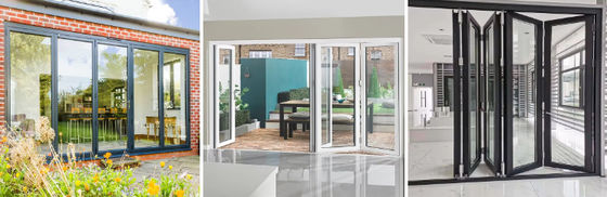 Portes en verre pliables lourdes installation facile et fonctionnement en douceur