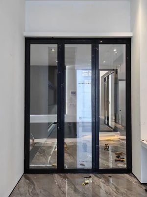 Efficacité énergétique Porte pliante en aluminium Porte pliante en verre à profil épais