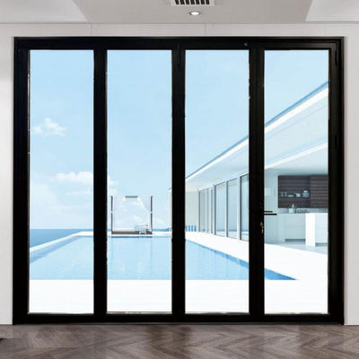 Maison personnalisable Porte pliante en aluminium verre stratifié avec poignée verrouillable
