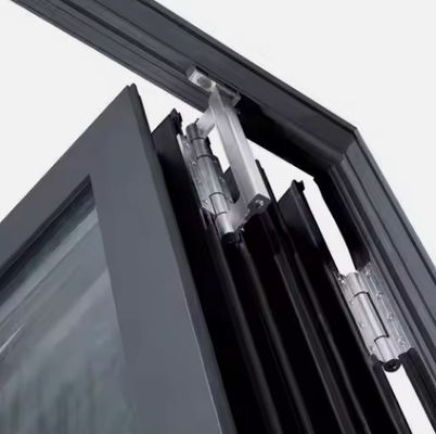Porte de patio en verre trempé en aluminium bipliée avec profil de rupture thermique