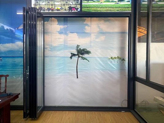 Portes en verre bipliées en aluminium personnalisables Facile à installer pour un fonctionnement en douceur