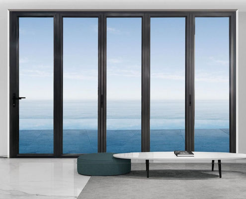 Résistance aux ouragans Porte à deux battants en aluminium interne en poudre