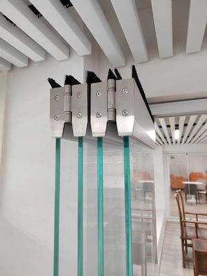 Sécurité verre trempé noir aluminium portes bipliées résistant aux typhons