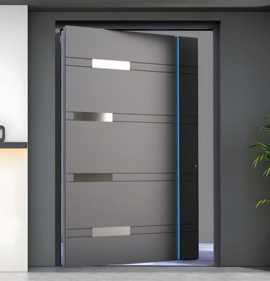 Résistance aux ouragans Porte en aluminium pivotée personnalisée avec verre stratifié