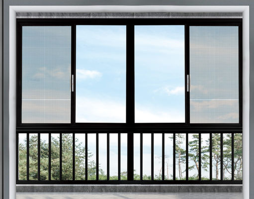 Fonctionnement en douceur fenêtres coulissantes horizontales en aluminium avec protection contre les insectes