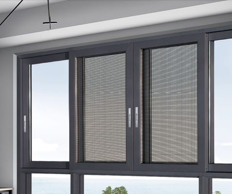 Fermeture à plusieurs points fenêtres coulissantes en aluminium avec protection contre les insectes et verre isolé