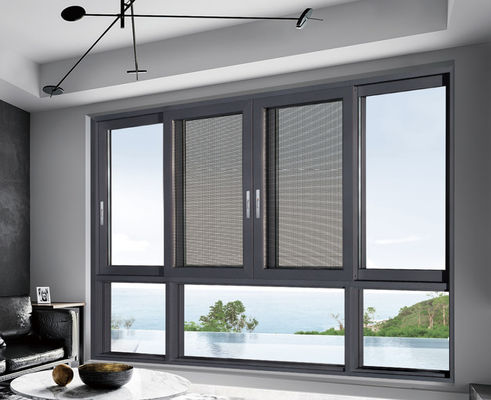 Fermeture à plusieurs points fenêtres coulissantes en aluminium avec protection contre les insectes et verre isolé