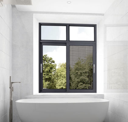 Fenêtre coulissante en aluminium revêtue de poudre, protection contre les insectes, fenêtre coulissante double vitrage