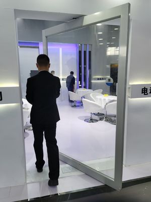 Porte pivotante en aluminium à cadre mince vitrage transparent à température tempérée Porte pivotante d'entrée