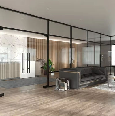 Partie vitrée à l'épreuve du son moderne avec cadre en aluminium revêtu de poudre