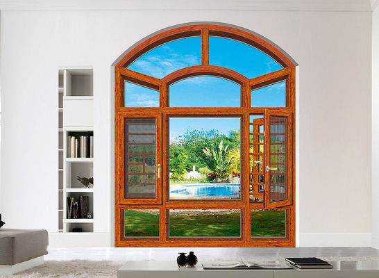 Fenêtres en aluminium recouvertes de poudre, inclinaison et tour personnalisées avec protection contre les insectes