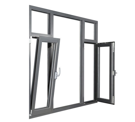 Des fenêtres en aluminium à inclinaison et à rotation personnalisables insonorisées avec du verre isolé