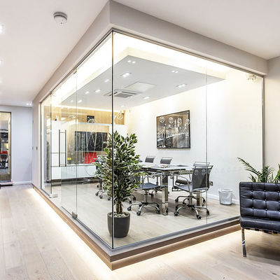 Murs de cube en verre en aluminium dimension personnalisée avec porte