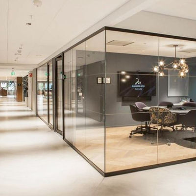 Murs de bureaux en verre de cadre épais de design moderne avec verre trempé